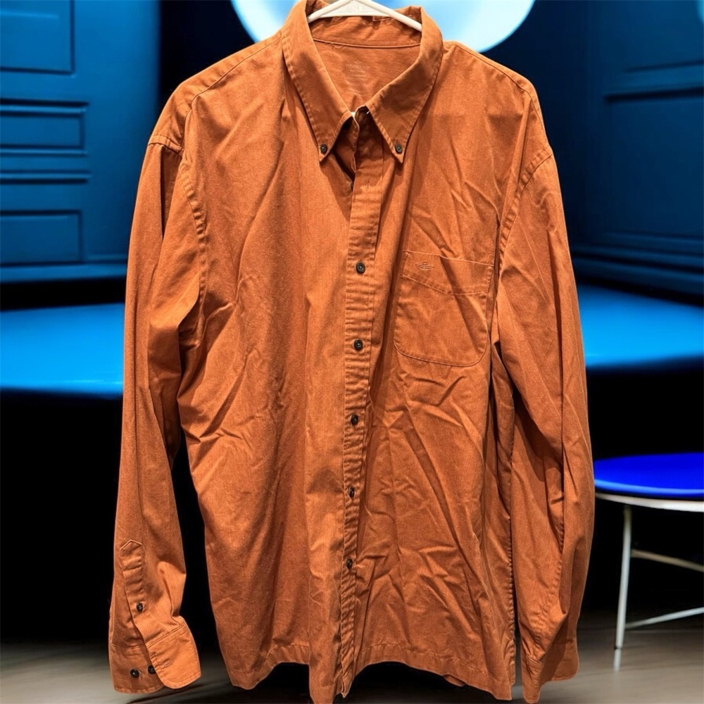 Dockers Men's TAN Button-Down Shirt 2XL